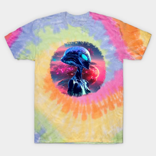 Alien Wisdom Psychedelic Scifi Art T-Shirt by BluedarkArt